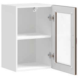 Berkfield Home Kitchen Wall Cabinet with Glass Door¬†Porto Brown Oak - thumbnail 7
