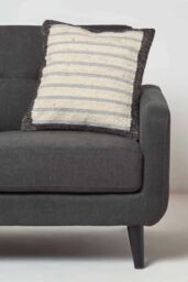 Homescapes Veria Handwoven Grey Stripe Kilim Cushion - Size: 45 cm x 45 cm - thumbnail 2