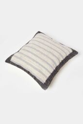 Homescapes Veria Handwoven Grey Stripe Kilim Cushion - Size: 45 cm x 45 cm - thumbnail 5