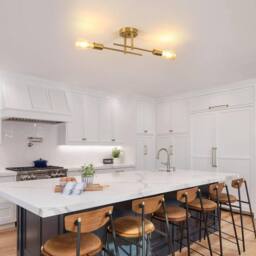 Goeco Ceiling Light Vintag, E27, Modern Chandelier for Living Room Bedroom in Gold - thumbnail 7