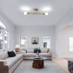 Goeco Ceiling Light Vintag, E27, Modern Chandelier for Living Room Bedroom in Gold - thumbnail 5