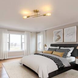 Goeco Ceiling Light Vintag, E27, Modern Chandelier for Living Room Bedroom in Gold - thumbnail 6