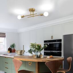 Goeco Ceiling Light Vintag, E27, Modern Chandelier for Living Room Bedroom in Gold - thumbnail 8