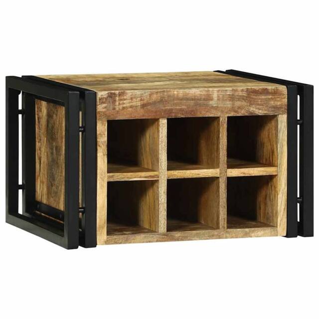 Berkfield Home Wine Rack 46x35x27.5 cm Solid Wood Rough Mango in Brown - image 1