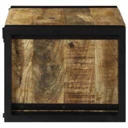 Berkfield Home Wine Rack 46x35x27.5 cm Solid Wood Rough Mango in Brown - thumbnail 5