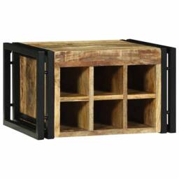 Berkfield Home Wine Rack 46x35x27.5 cm Solid Wood Rough Mango in Brown - thumbnail 1