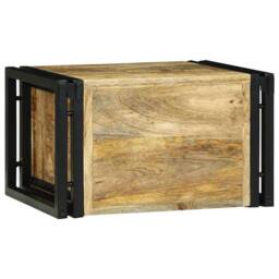 Berkfield Home Wine Rack 46x35x27.5 cm Solid Wood Rough Mango in Brown - thumbnail 6