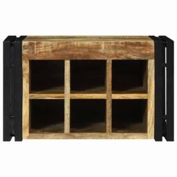 Berkfield Home Wine Rack 46x35x27.5 cm Solid Wood Rough Mango in Brown - thumbnail 4