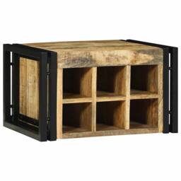 Berkfield Home Wine Rack 46x35x27.5 cm Solid Wood Rough Mango in Brown - thumbnail 3