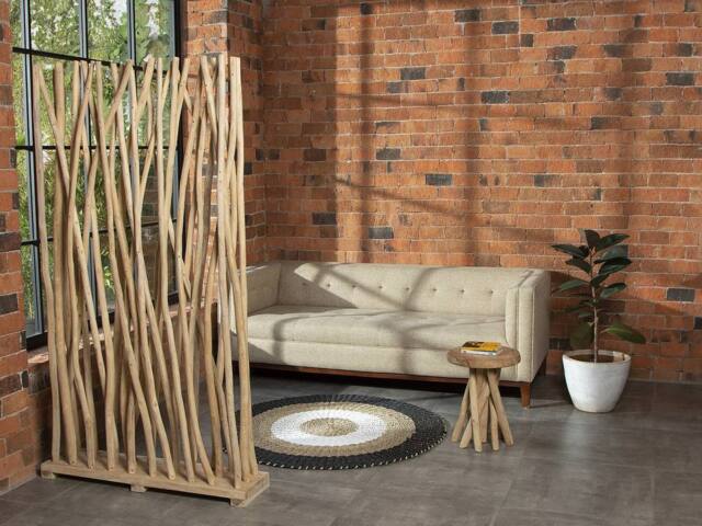 Vente-unique Teak Wood Room Divider - L100 X D25 X H180 Cm - Natural - GAYANA in Light Oak - image 1