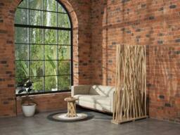 Vente-unique Teak Wood Room Divider - L100 X D25 X H180 Cm - Natural - GAYANA in Light Oak - thumbnail 8