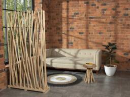 Vente-unique Teak Wood Room Divider - L100 X D25 X H180 Cm - Natural - GAYANA in Light Oak - thumbnail 3