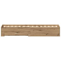 Berkfield Home Bed Frame Artisan Oak 100x200 cm Engineered Wood in Brown - thumbnail 7