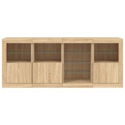 Berkfield Home Sideboard with LED Lights Sonoma Oak 164x37x67 cm in Brown - Size: 164 x 37 x 67 cm - thumbnail 7
