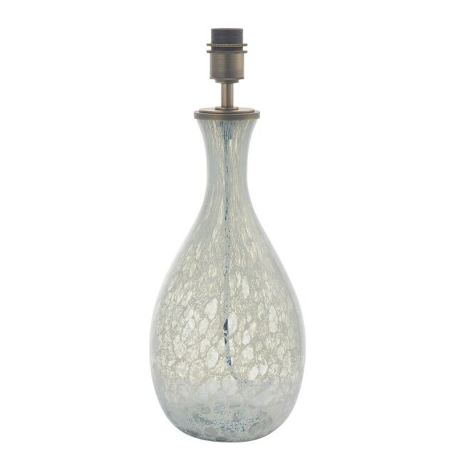 Loops Large White & Grey Glass Table Lamp Light Base - Brushed Bronze Metalwork - image 1