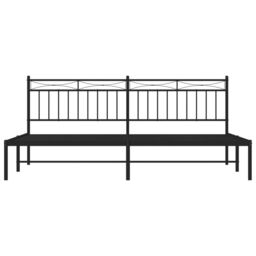 Berkfield Home Metal Bed Frame with Headboard Black 193x203 cm - thumbnail 5