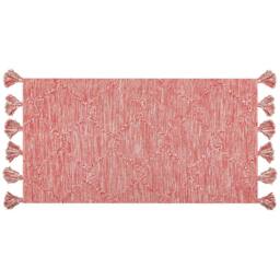 Wyld and Coco Cotton Area Rug 80 x 150 cm - Red and White Tassel Rug - Size: 80 cm x 150 cm - thumbnail 3