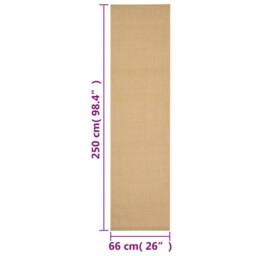 Berkfield Home Rug Natural Sisal 66x250 cm in Light Tan - Size: 100 cm diameter - thumbnail 7