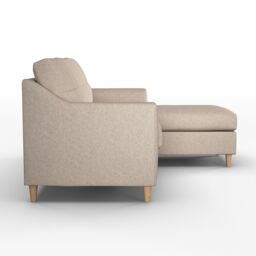 Furnishings For Less UK Baxter Fabric L Shaped 3 Seater Corner Sofa With Chaise Right Hand Facing - Charcoal, Silver, Oatmeal or Sage in Beige - thumbnail 4