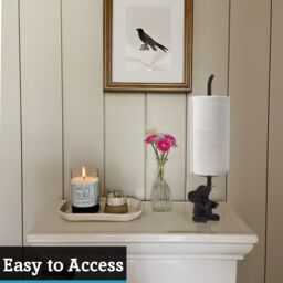 Orsina Elegant Black Elephant Toilet Roll Holder, Classic Toilet Roll Holder For Washroom, Durable Roll Holder - thumbnail 2