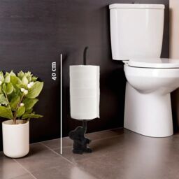 Orsina Elegant Black Elephant Toilet Roll Holder, Classic Toilet Roll Holder For Washroom, Durable Roll Holder - thumbnail 5
