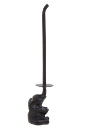 Orsina Elegant Black Elephant Toilet Roll Holder, Classic Toilet Roll Holder For Washroom, Durable Roll Holder - thumbnail 1