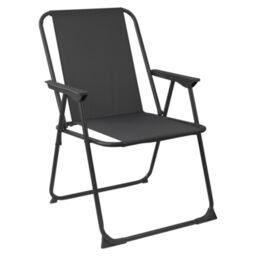 Harbour Housewares Folding Metal Beach Chairs Pack of 4 in Black - thumbnail 5