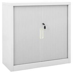 Berkfield Home Sliding Door Cabinet Grey 90x40x90 cm Steel - Size: 90 x 40 x 90 cm - thumbnail 2