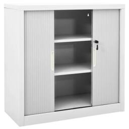 Berkfield Home Sliding Door Cabinet Grey 90x40x90 cm Steel - Size: 90 x 40 x 90 cm - thumbnail 5