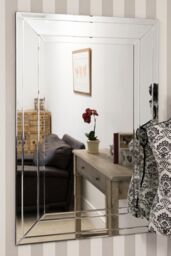 MirrorOutlet Langley All Glass Modern Bevelled Large Dress Mirror 120 x 80 CM in Silver - Size: 1 Pack - thumbnail 2
