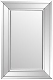 MirrorOutlet Langley All Glass Modern Bevelled Large Dress Mirror 120 x 80 CM in Silver - Size: 1 Pack - thumbnail 4