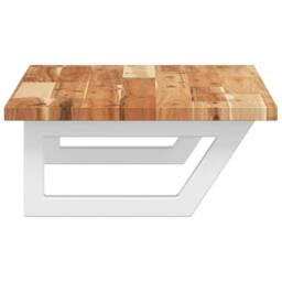 Berkfield Home Basin Shelf Wall Mounted Steel & Solid Wood Acacia in Brown - thumbnail 5