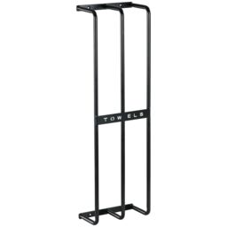 HOMCOM Metal Towel Rack Wall Mounted, 3 Bar Towel Rail for Bathroom, Black - thumbnail 2
