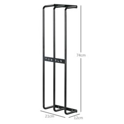 HOMCOM Metal Towel Rack Wall Mounted, 3 Bar Towel Rail for Bathroom, Black - thumbnail 3