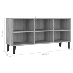 Berkfield Home TV Cabinet with Metal Legs Grey Sonoma 103.5x30x50 cm - thumbnail 6