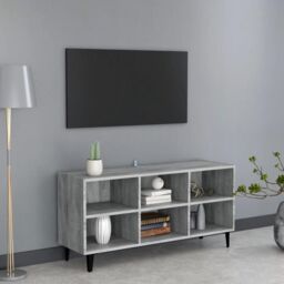 Berkfield Home TV Cabinet with Metal Legs Grey Sonoma 103.5x30x50 cm - thumbnail 1