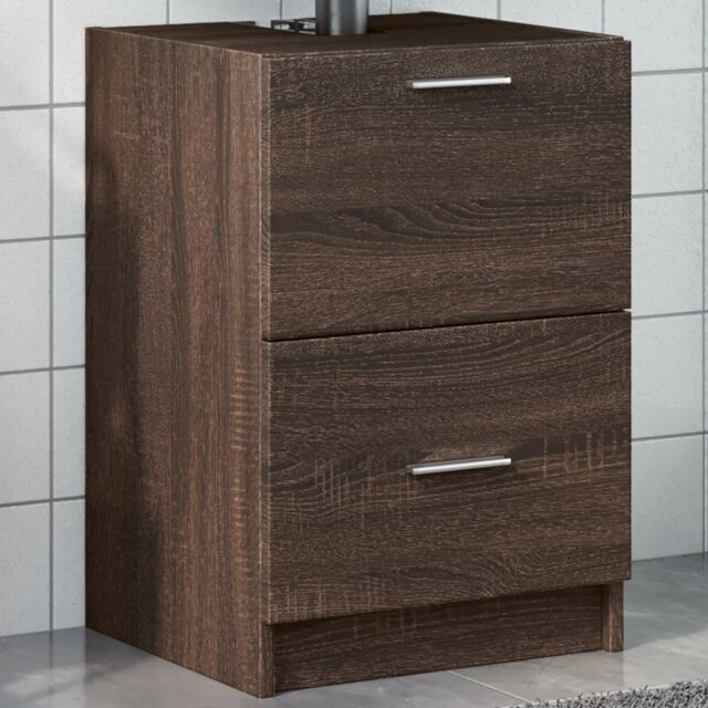 Berkfield Home Sink Cabinet Brown Oak 40x37x59 cm Engineered Wood - Size: 40 x 37 x 59 cm - image 1