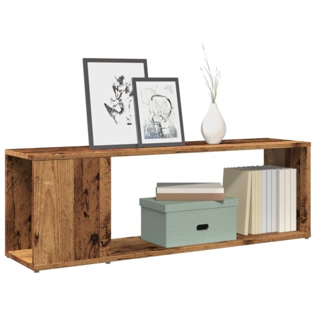 Berkfield Home TV Cabinet Old Wood 100x24x32 cm Engineered Wood in Brown - Size: 100 x 24 x 32 cm - image 1