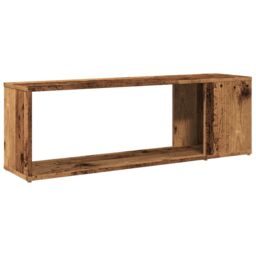 Berkfield Home TV Cabinet Old Wood 100x24x32 cm Engineered Wood in Brown - Size: 100 x 24 x 32 cm - thumbnail 6
