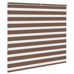 Berkfield Home Zebra Blind Brown 165x150 cm Fabric Width 160.9 cm Polyester - thumbnail 4