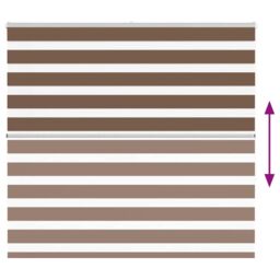 Berkfield Home Zebra Blind Brown 165x150 cm Fabric Width 160.9 cm Polyester - thumbnail 5