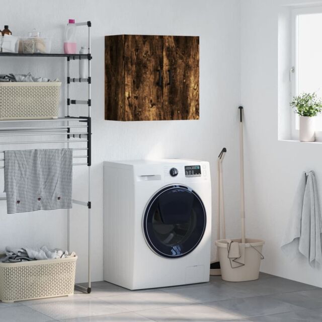 Berkfield Home Wall Cabinet Smoked Oak 60x31x60 cm Engineered Wood in Brown - Size: 60 x 31 x 60 cm - image 1