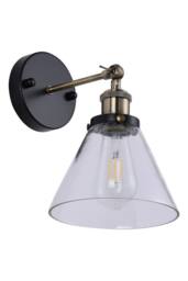 Living and Home Outdoor Wall Light Industrial 1-Light Armed Sconce with Clear Glass Shade in Black - thumbnail 3