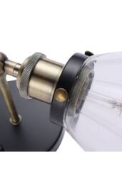 Living and Home Outdoor Wall Light Industrial 1-Light Armed Sconce with Clear Glass Shade in Black - thumbnail 4