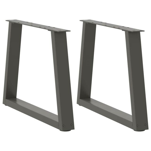 Berkfield Home Dining Table Legs V-Shape 2 pcs Anthracite 50x(42-43.3) cm Steel in Black - image 1