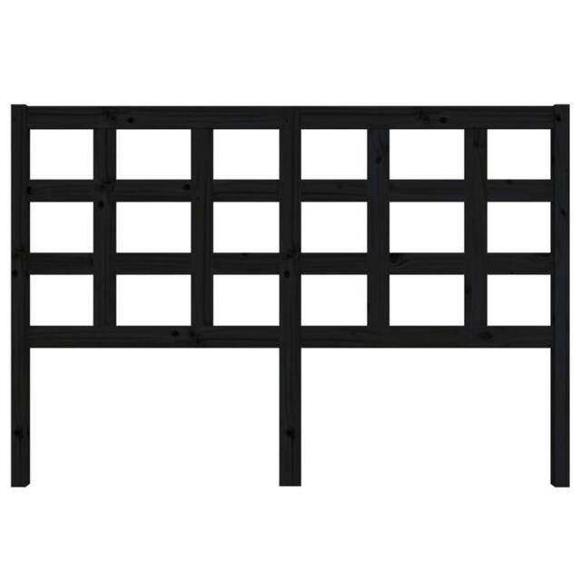 Berkfield Home Beautiful Bed Headboard Black 145.5x4x100 cm Solid Wood Pine - image 1
