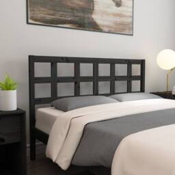 Berkfield Home Beautiful Bed Headboard Black 145.5x4x100 cm Solid Wood Pine - thumbnail 5