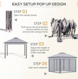 STILVORA Pop-Up Gazebo 3.3 m with Mesh Sidewalls in Grey - thumbnail 6