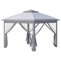 STILVORA Pop-Up Gazebo 3.3 m with Mesh Sidewalls in Grey - thumbnail 4