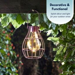 Marco Paul 23cm Bronze Metal Firefly Solar Powered Garden Lantern - thumbnail 8
